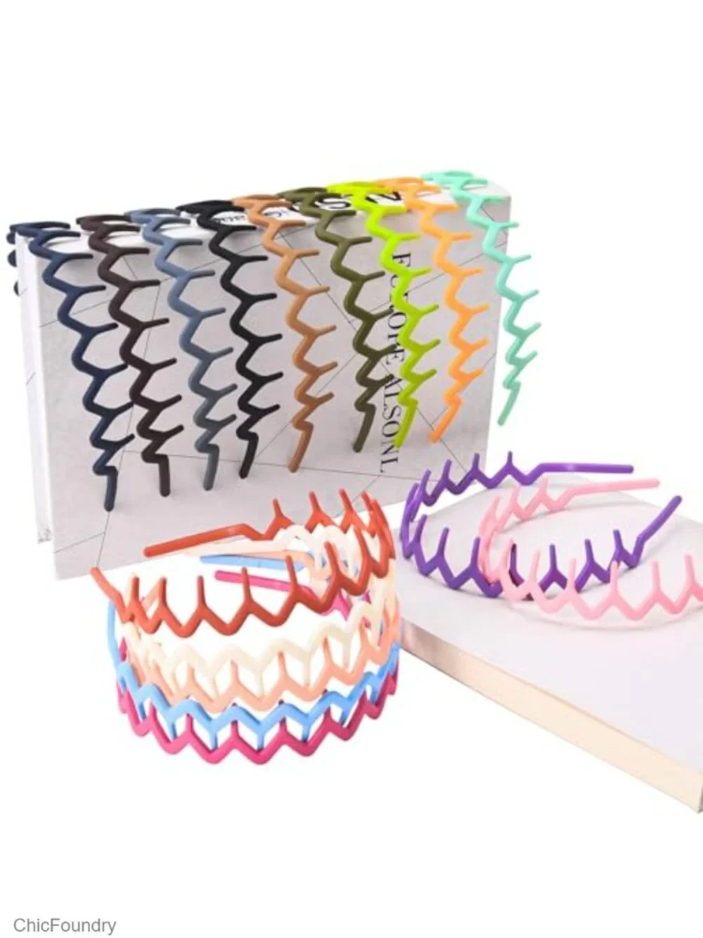 16 Pack Zig Zag Headbands Plastic Non Slip Women Girls Hair Accessories